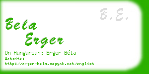 bela erger business card