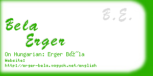 bela erger business card